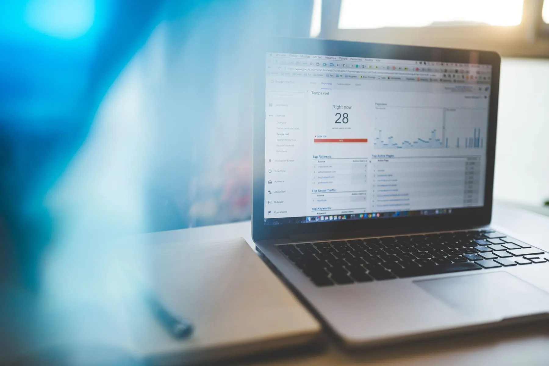Notebook exibindo um relatório de análise de audiência